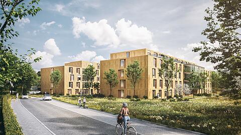2024 soll er eröffnet werden: Der Münchenstift-Neubau in Allach.