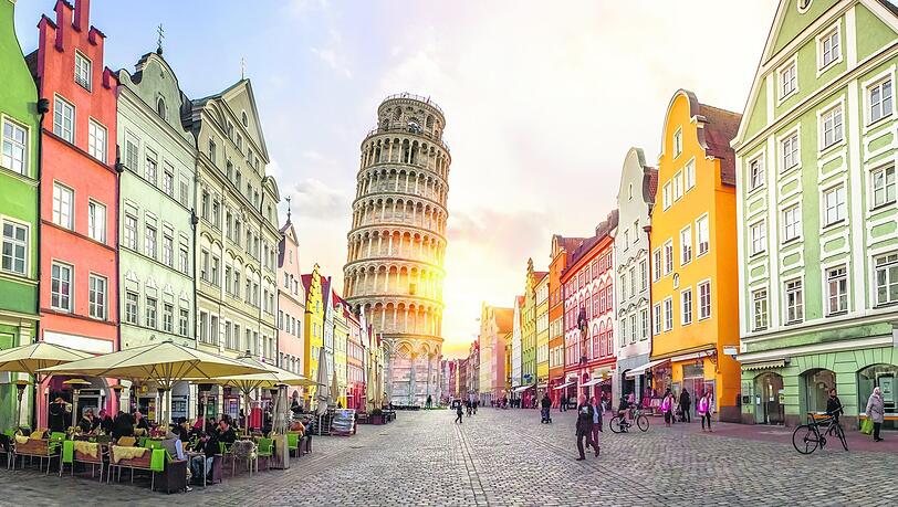 Schiefer Turm statt Backsteinkirche: In den kommenden Tagen soll die Altstadt italienisch geschmückt werden. So gut sich das italienische Wahrzeichen auch in der Altstadt macht, ganz so aufwendig wird die Dekoration wohl nicht ausfallen.