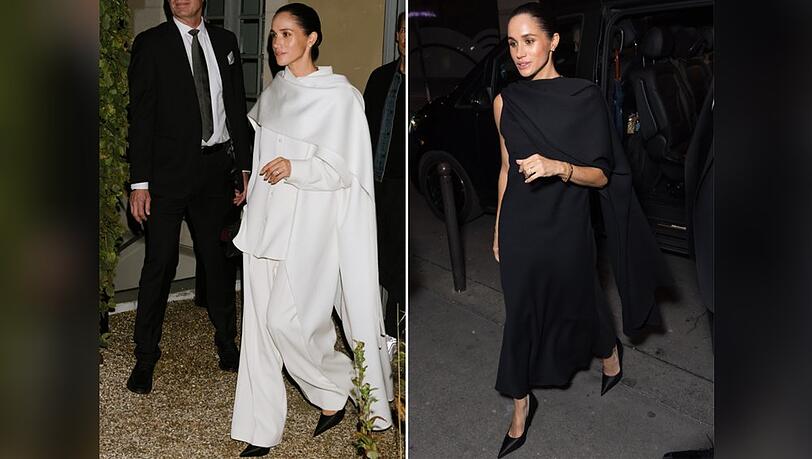 Herzogin Meghan am Samstag in Paris - erst bei einer Fashion Show, dann bei der Aftershowparty.