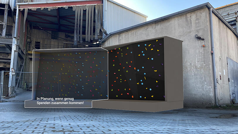 So soll die Boulderwand aussehen, die das Kraxl-Kollektiv am Sugar Moutain bauen will. Wenn genügend Materialien zusammenkommen, könnte es noch für eine Erweiterung reichen. So soll die Boulderwand aussehen, die das Kraxl-Kollektiv am Sugar Moutain bauen will. Wenn genügend Materialien zusammenkommen, könnte es noch für eine Erweiterung reichen.