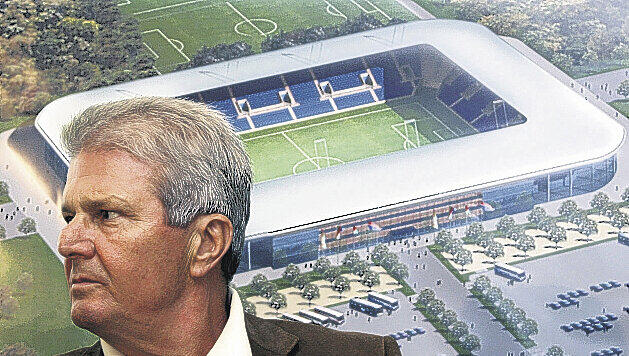 Reizfigur des deutschen Fußballs: Dietmar Hopp mit dem Hoffenheimer Stadion. Foto: Kunz/Augenklick Reizfigur des deutschen Fußballs: Dietmar Hopp mit dem Hoffenheimer Stadion. Foto: Kunz/Augenklick