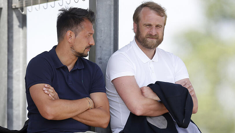 Trainerduo des TSV 1860: Assistent Oliver Beer (li.) und Chef Daniel Bierofka.