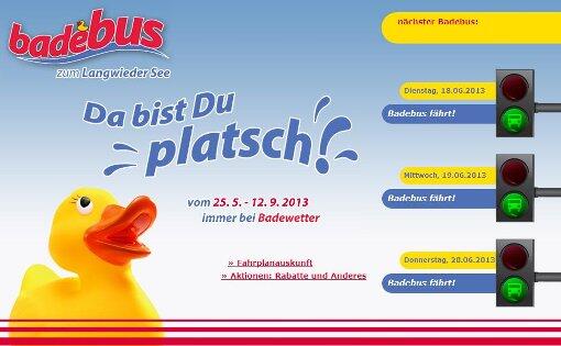 Hier wirbt die MVG für den Badebus. Der allerdings fährt nur bei Badewetter zum Langwieder See.