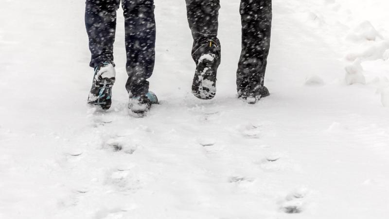 Wanderer laufen durch den Schnee. Foto: arifoto UG/Archiv Wanderer laufen durch den Schnee. Foto: arifoto UG/Archiv