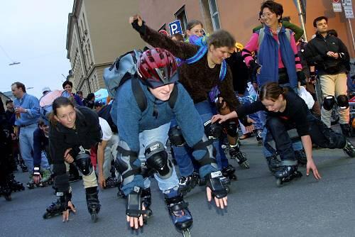 Münchner Skater auf der Blade Night