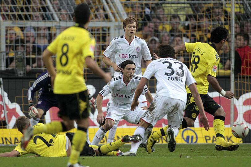 30. Spieltag: Borussia Dortmund - FC Bayern (10./11.04.2012). In der vergangenen Saison verliert der FC Bayern auch zu Hause gegen Dortmund. Endergebnis: 1:3.