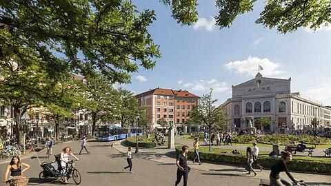 So sähe der Gärtnerplatz ohne Autos aus.