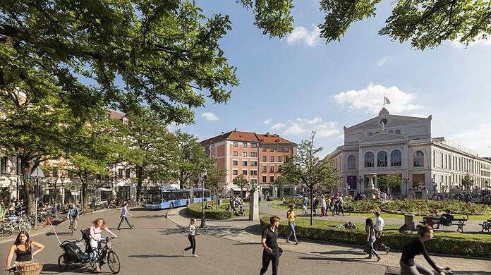 So sähe der Gärtnerplatz ohne Autos aus.