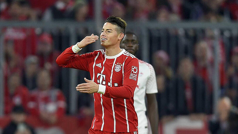 Platz acht im Mittelfeldspieler-Ranking: James Rodríguez vom FC Bayern.
