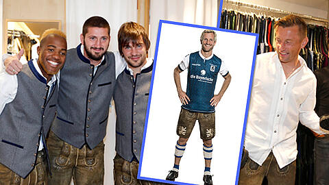 Machen nicht nur im Löwen-Trikot eine gute Figur: Die 1860-Kicker in Lederhosen zum Durchklicken.