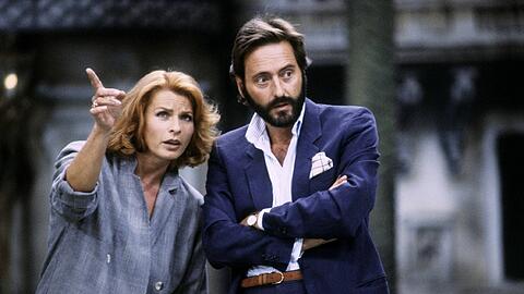 Senta Berger und Helmut Dietl 1986. In diesem Jahr war Berger die Mona in "Kir Royal".
