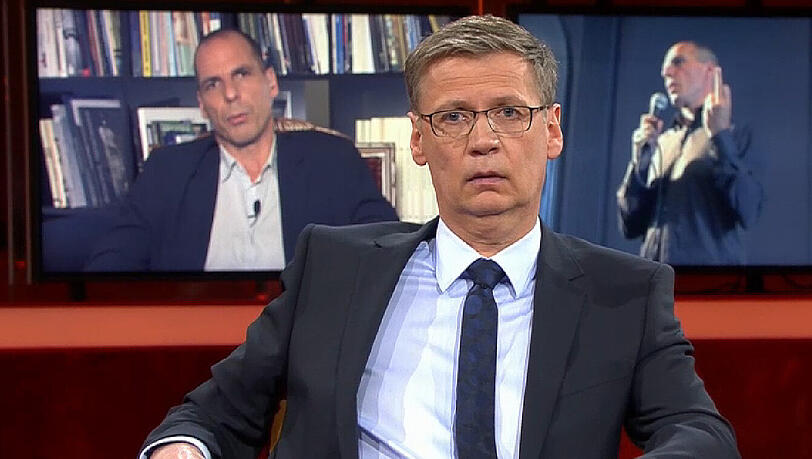 Ein Einspieler Günther Jauchs ARD-Talk zeigt Gianis Varoufakis mit ausgestrecktem Mittelfinger - gegen die wirtschaftlich dominanten Deutschen? Der Film war alt und aus dem Zusammenhang gerissen.