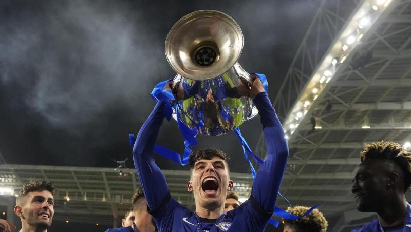 Kai Havertz fluchte vor Glück nach dem Champions-League-Sieg. Kai Havertz fluchte vor Glück nach dem Champions-League-Sieg.