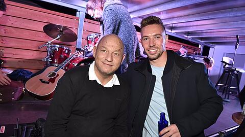 Schlager-Star Ramon Roselly (re.) auf dem Futurecom-Sommerfest von Michael Ecker