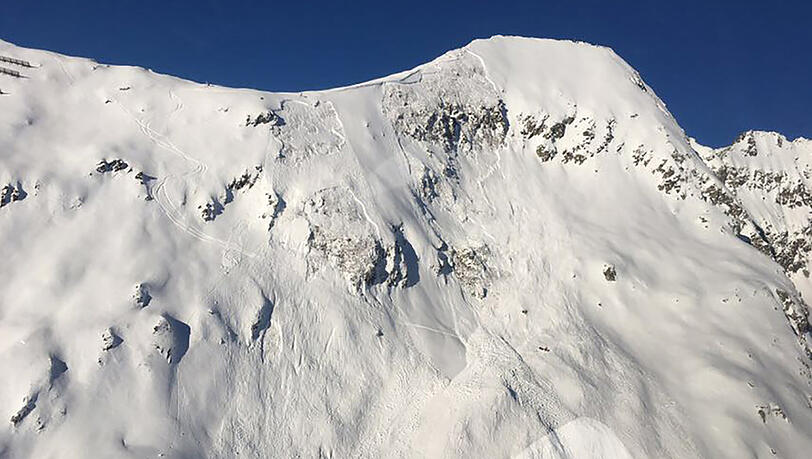 Das Foto zeigt den Teil des Skigebiets Belalp, in dem am 25.12.2017 ein Skifahrer bei einem Lawinenunglück starb.