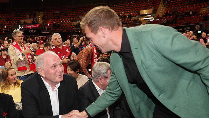 Schätzt Julian Nagelsmann nach wie vor: Bayern-Ehrenpräsident Uli Hoeneß. Schätzt Julian Nagelsmann nach wie vor: Bayern-Ehrenpräsident Uli Hoeneß.