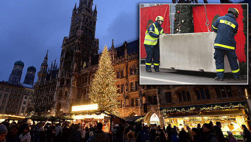 Solche Betonsperren sollen den Marienplatz während des Christkindlmarkts abriegeln. Solche Betonsperren sollen den Marienplatz während des Christkindlmarkts abriegeln.