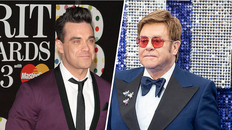Robbie Williams und Elton John (r.) sind gute Freunde