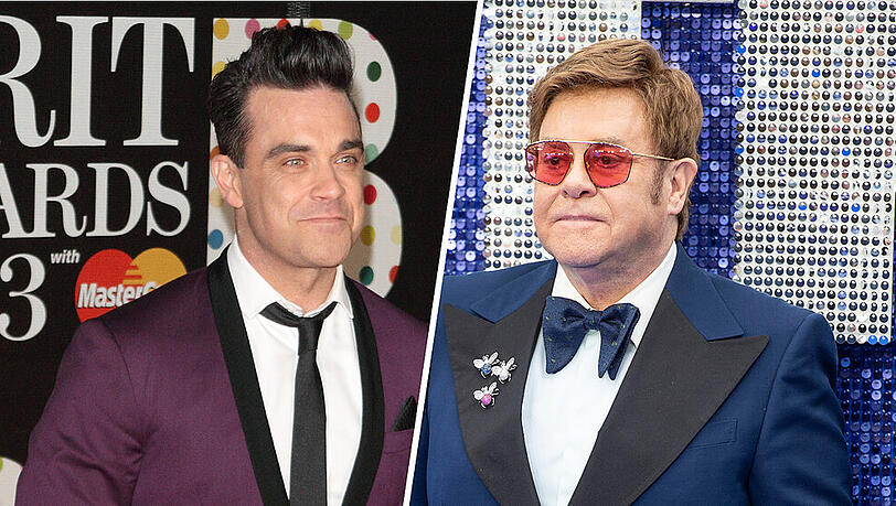 Robbie Williams und Elton John (r.) sind gute Freunde Robbie Williams und Elton John (r.) sind gute Freunde