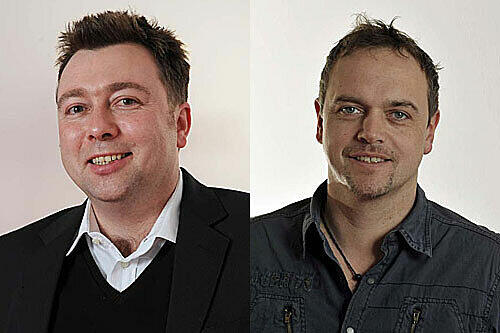 AZ-Redakteure Gunnar Jans (l.) und Michael Schilling