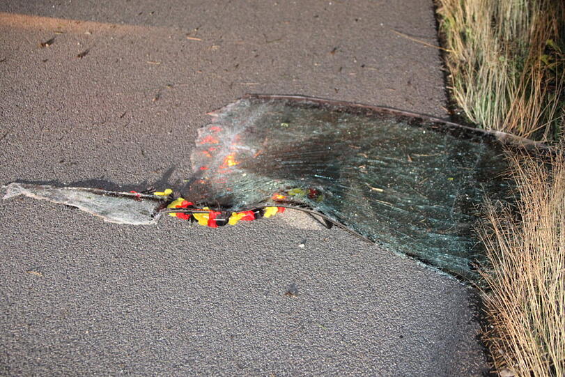 Vermutlich wegen eines Reifenplatzers kam die Fahrerin des Golfs von der Fahrbahn ab. Der Wagen überschlug sich, die drei Insassen erlitten zum Teil schwere Verletzungen.