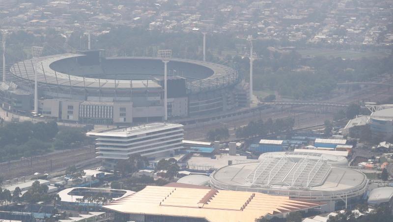 Schlechte Luft über der Rod-Laver-Arena in Melbourne.