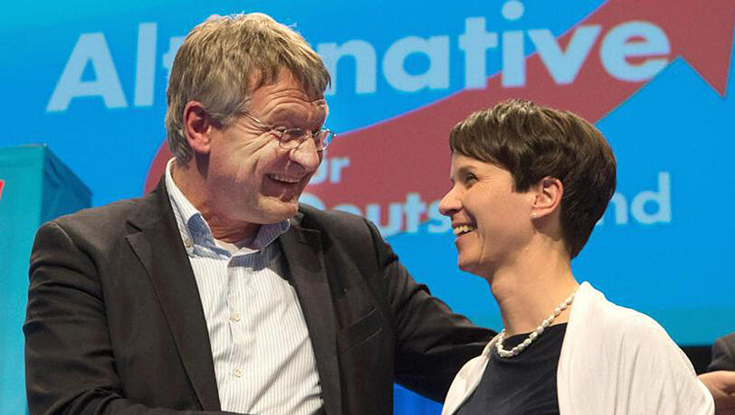 Die AfD-Parteivorsitzenden Jörg Meuthen und Frauke Petry im Mai vergangenen Jahres auf dem AfD-Bundesparteitag in Stuttgart. Die AfD-Parteivorsitzenden Jörg Meuthen und Frauke Petry im Mai vergangenen Jahres auf dem AfD-Bundesparteitag in Stuttgart.