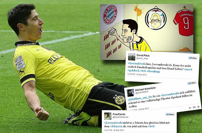 Das Netz ätzt gegen BVB-Stürmer Robert Lewandowski.