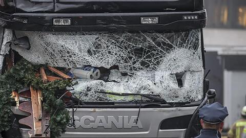 Todes-Lkw: Der von Anis Amri gekaperte Sattelschlepper nach dem Anschlag.