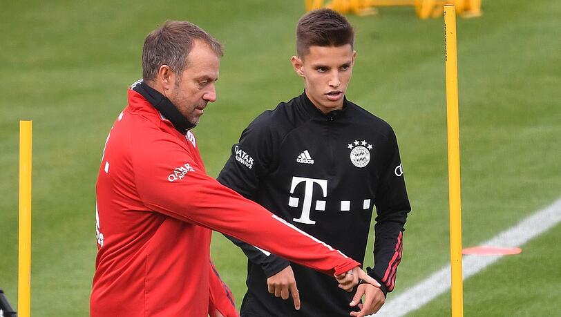 Bislang ohne Einsatz für die Bayern-Profis: Tiago Dantas (r.), der vonTrainer Hansi Flick sehr geschätzt wird.