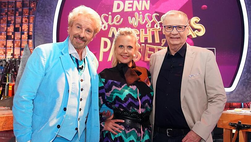 Waren bislang als Trio zu sehen: Thomas Gottschalk (l.), Barbara Schöneberger und Günther Jauch in "Denn sie wissen nicht, was passiert".