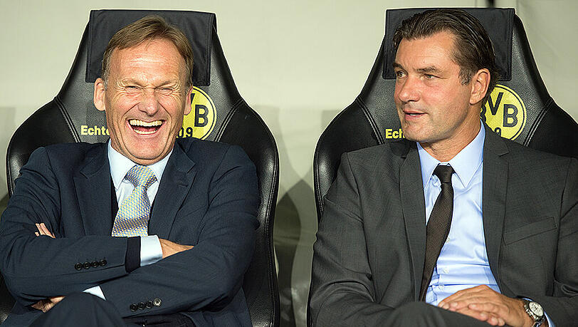 BVB-Geschäftsführer Hans-Joachim Watzke und Sportchef Michael Zorc (rechts). BVB-Geschäftsführer Hans-Joachim Watzke und Sportchef Michael Zorc (rechts).