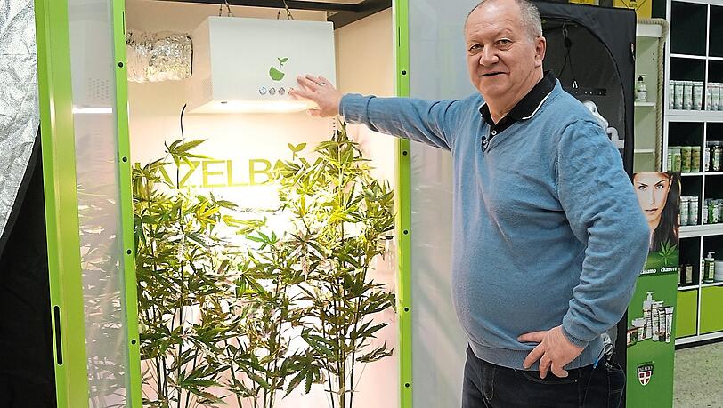 Auch dieses Gerät gibt es im Hanfladen von Vaclav Wenzel Cerveny zu kaufen: den optimal beheizten, befeuchteten und beleuchteten Cannabis-Automaten "Hazelbox Snitch" für den Anbau von drei Pflanzen. Kostenpunkt: ab 1700 Euro. Auch dieses Gerät gibt es im Hanfladen von Vaclav Wenzel Cerveny zu kaufen: den optimal beheizten, befeuchteten und beleuchteten Cannabis-Automaten "Hazelbox Snitch" für den Anbau von drei Pflanzen. Kostenpunkt: ab 1700 Euro.