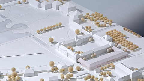 Im U-förmigen Anbau an das Schloss Nymphenburg soll das neue Naturkundemuseum unterkommen.
