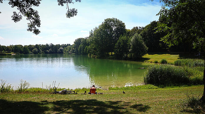 Garchinger See im Norden von München. Ein Baggersee, der in den 60ern angelegt worden ist.