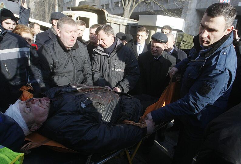 Vitali Klitschko bei den Gewaltexzesse am Maidam-Platz