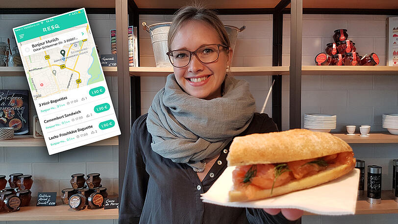 Gerettet! Susanne Schamberger hat das Lachsbrötchen über ResQ für 1,90 Euro verkauft. Im normalen Betrieb kostet es das Doppelte. Bestellt wird ganz bequem über die App.