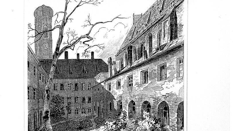 Die Keimzelle von Augustiner: Im Kloster am Dom, hier eine Hofansicht von 1890, wurde 1328 bis 1817 Bier gebraut.