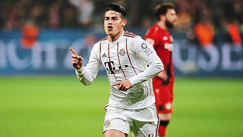 Torschütze beim 3:1-Sieg des FC Bayern zum Rückrundenbeginn in Leverkusen: James Rodríguez.