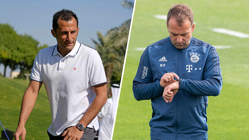 Bayern-Trainer Hansi Flick (r.) fordert Winter-Verstärkungen. Sportdirektor Hasan Salihamidzic kritisierte hingegen die öffentliche Kommunikation.