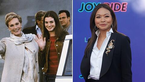 Anne Hathaway und Julie Andrews in "Plötzlich Prinzessin" sowie Adele Lim (re.) als Regisseurin der Fortsetzung.