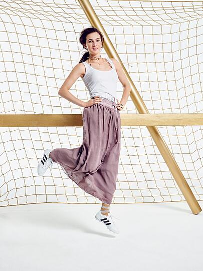 Lisa Müller bei ihrem goldigen EM-Fotoshooting
