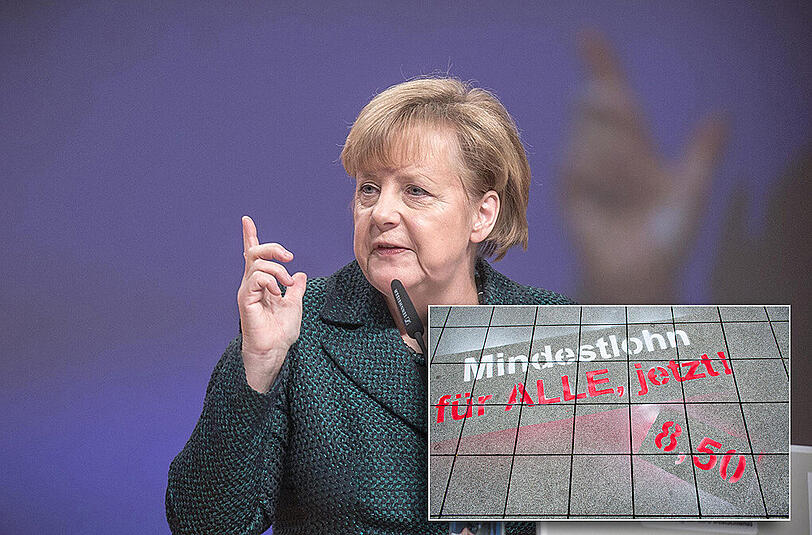 Bundeskanzlerin Angela Merkel verspricht Korrekturen und Verbesserungen beim Mindestlohn.