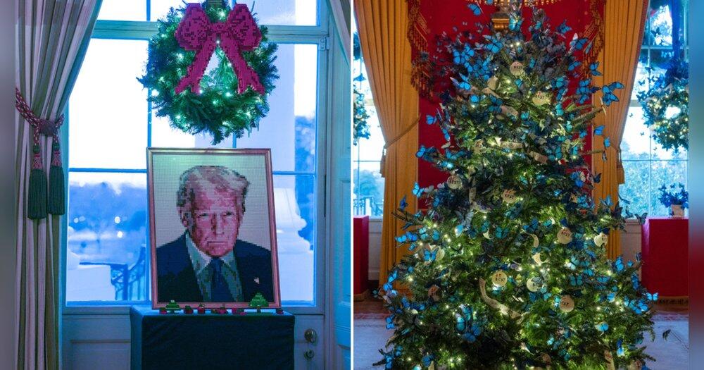 Lego-Trump-und-blaue-Schmetterlinge-Die-Weihnachtsdeko-im-Wei-en-Haus