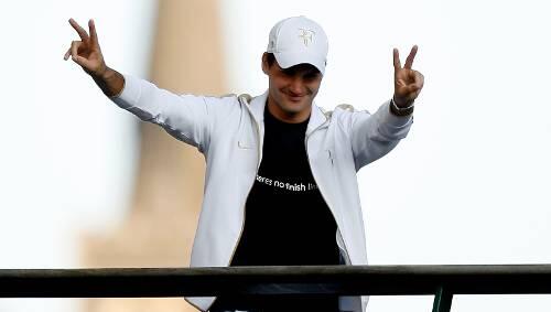 Grüßt als Grand-Slam-Rekordler: Roger Federer. Grüßt als Grand-Slam-Rekordler: Roger Federer.