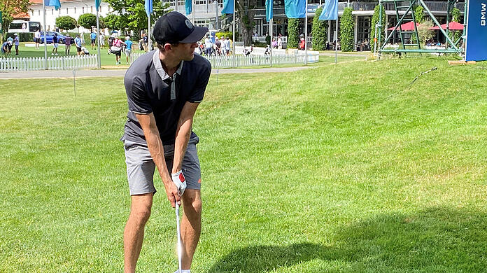 Bayern Star Thomas Müller war mit anderen Sportlern bei den BMW International Open Pro-Am im Vorfeld der International Open am Start.