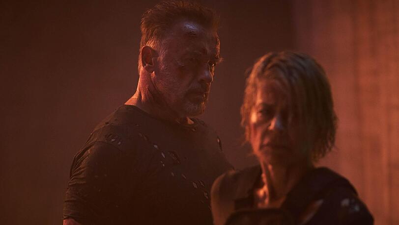 "Terminator: Dark Fate" ist auch ein Zusammentreffen von Arnold Schwarzenegger und Linda Hamilton. "Terminator: Dark Fate" ist auch ein Zusammentreffen von Arnold Schwarzenegger und Linda Hamilton.