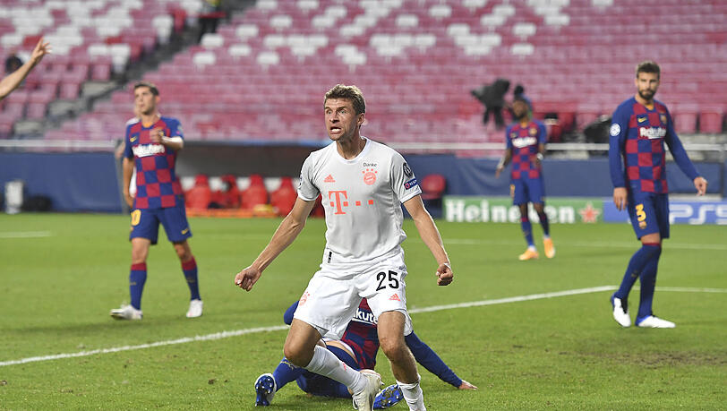 Barcelona ist Thomas Müllers Lustgegner: Gegen die einstige Übermannschaft erzielte der Oberbayer bereits sechs Treffer in fünf Partien.