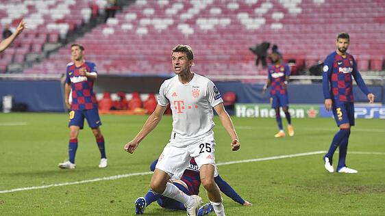 Barcelona ist Thomas Müllers Lustgegner: Gegen die einstige Übermannschaft erzielte der Oberbayer bereits sechs Treffer in fünf Partien.
