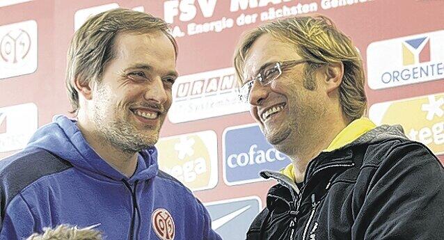 "Die Ähnlichkeit erkennt ja ein Blinder": Thomas Tuchel (links) mit Jürgen Klopp.